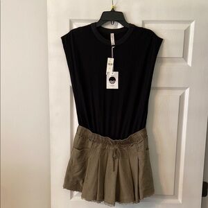Anthropology Dress Black Top and Olive Skirt together size M length 33” bust 32”
